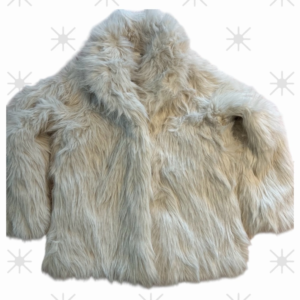 H&M Soft Beige Faux Fur Coat